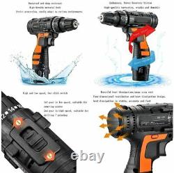 12V 112Pcs Cordless Drill Driver Set Household Hand Tool Kit with 2 Batteries