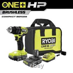 18V Brushless Compact 1/2 In. Drill Driver Kit (2) 1.5 Ah Batteries Charger Bag