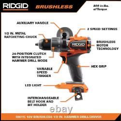 18V Brushless Cordless 2-Tool Combo Kit with Hammer Drill, Impact Driver