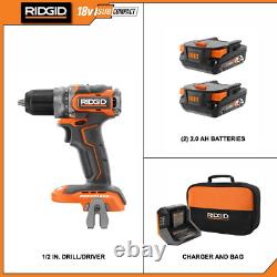 18V Brushless Subcompact Cordless 1/2 In. Drill Driver Kit With (2) 2.0 Ah Batte