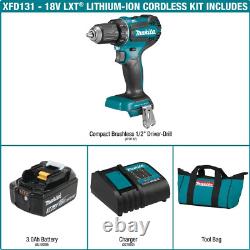 18V Cordless 1/2 In. Driver-Drill Compact LED Light Variable Speed Keyless Chuck