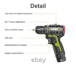20V 20 Volt 2 Speed Brushless 1/2 Lithium Ion Max Drill Driver 40N. M Power Tool