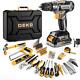 20v Cordless Power Drill Tool Box Set With Battery Electric Driver For Men Home