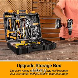 20V Cordless Power Drill Tool Box Set with Battery Electric Driver for Men Home