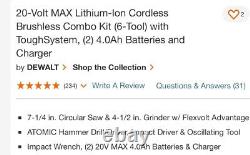 20-Volt MAX Brushless Combo Kit (6-Tool) with ToughSystem Rolling Box DCKTS600M2