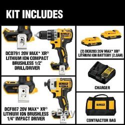 20-Volt Max Xr Lithium-Ion Cordless Brushless Drill/Impact Combo Kit (2-Tool) Wi