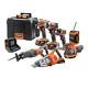 7-tool Cordless Combo Kit 18v With Rolling Keter Case 3-piece Batteries & Charger
