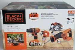 BLACK+DECKER 20V MAX Cordless Drill 4-Tool Combo Kit (BD4KITCDCRL) NEW SEALED