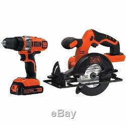 BLACK and DECKER Saw Drill Driver Combo Set Carry Bag 20v Cordless Electric Tool