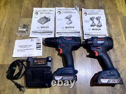 BOSCH 18V 2-Tool Combo Kit with 1/2 In. Compact Drill/Driver and 1/4 In. Hex