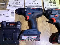 BOSCH 18V 2-Tool Combo Kit with 1/2 In. Compact Drill/Driver and 1/4 In. Hex