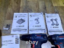 BOSCH 18V 2-Tool Combo Kit with 1/2 In. Compact Drill/Driver and 1/4 In. Hex