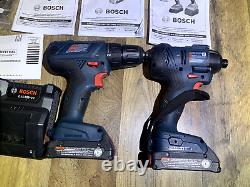 BOSCH 18V 2-Tool Combo Kit with 1/2 In. Compact Drill/Driver and 1/4 In. Hex