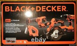 Black & Decker 20V MAX 1.5 Ah Cordless Li-Ion 4-Tool Combo Kit BD4KITCDCRL New