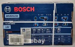 Bosch Brushless 2 Tool Brushless Combo Kit with 2 Batteries GXL18V-240B22 18V New
