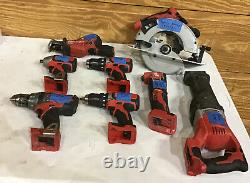 Broken Lot of 8 Milwaukee Cordless Tools For Parts Drills Saw Multi Tool J7