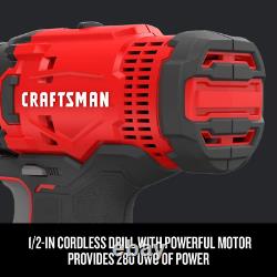 CRAFTSMAN Cordless Drill V20 Lithium Battery, Combo Kit, 4 Tool (CMCK401D2) NEW