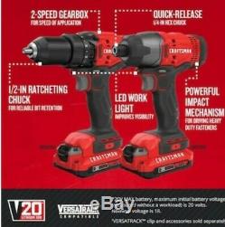 CRAFTSMAN V20 2-Tool 20-Volt Max Power Tool Combo Kit with Soft Case Charger