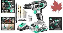 Cordless Drill Driver 20V Max, 18+1 Torque, Variable Speed 2.0 Ah Battery &