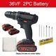 Cordless Drill Driver Screwdriver 21v Electric Power Tool Set Wood Tile Drilling