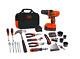Cordless Drill Machine Project Kit Bag 20-volt Lithium-ion Battery Charger Tools