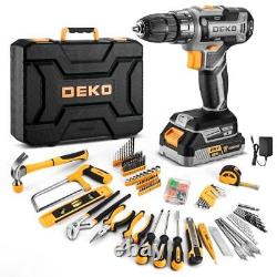 Cordless Drill Tool Kit Set, Drill Tool Box with Battery Electric Drill Driver