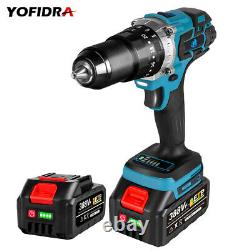 Cordless Electric Impact Driver Hammer Drill Combo Tool Kit 18V Battery 4000 RPM