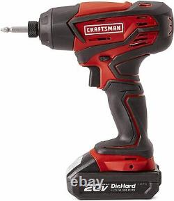 Craftsman 1/2in Drill & 1/4in impact Driver 2 pc cordless tool combo kit 20v MAX