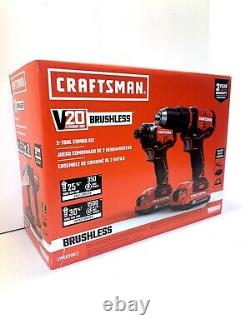 Craftsman CMCK210C2, V20 2 Tool 20 Volt Max Power Tool Combo Kit Drill Set NEW