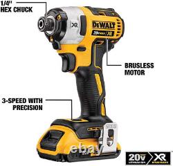 DEWALT 20V Max XR Brushless Drill & Driver Power Tool Combo Kit -DCK299D1W1 New