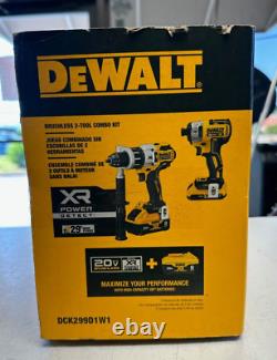 DEWALT 20V Max XR Brushless Drill & Driver Power Tool Combo Kit DCK299D1W1 New