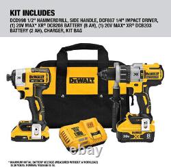 DEWALT 20V Max XR Brushless Drill & Driver Power Tool Combo Kit -DCK299D1W1 New