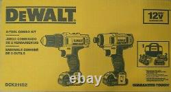 DEWALT 2-Tool 12-Volt Combo Kit- Drill & Impact Driver with Case, 2 Batts, Charger