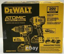 DEWALT DCK278C2 20V Drill/Impact Driver Combo Kit Atomic Compact Series New