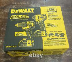 DEWALT DCK278C2 ATOMIC 20V MAX 2-Tool Brushless Combo Kit New