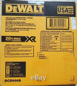 DEWALT Dc996b 20V XR BRUSHLESS CORDLESS 3-SPEED HAMMER DRILL/DRIVER TOOL NEW