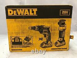 DeWALT DCK263D2 20V MAX 1/4-Inch Brushless Screwgun and Cut-Out Tool Combo, N