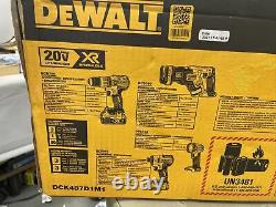 DeWalt 20V Max Brushless XR 4-Tool Combo Kit DCK487D1M1 (PFR) New NIB