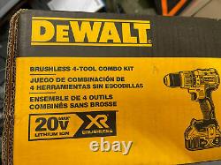 DeWalt 20V Max Brushless XR 4-Tool Combo Kit DCK487D1M1 (PFR) New NIB