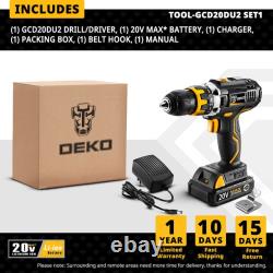 Deko 20v Max Gcd Series 1/2 In. Cordless Drill/driver Tool Kits Gcd20du2