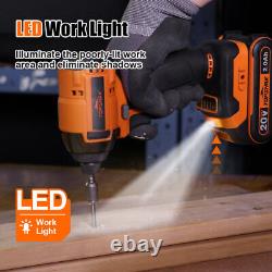 Electric Screwdriver Brushless Cordless Impact Driver LED Working Light Tool NEW