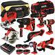 Excel Exl5047 18v 8 Piece Cordless Power Tool Kit 4 X Batteries, Charger & Bag