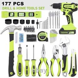 FASTPRO 177-Piece 20V Cordless Lithium-Ion Drill Driver and Home Tool Set