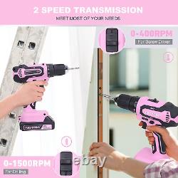 FASTPRO 177-Piece 20V Pink Cordless Lithium-Ion Drill Driver and Home Tool Set