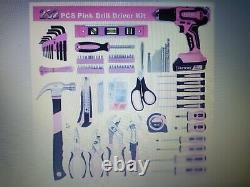 FASTPRO 232-Piece 20V Pink Cordless Lithium-ion Drill Driver and Home Tool Se