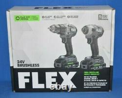 Flex 24v Brushless Tool Set Drill Driver And Impact Driver Kit FXM201-2A
