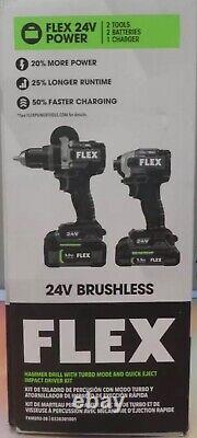 Flex FXM202-2B 24V Cordless 2-Speed Hammer Drill & Impact Driver Combo Kit