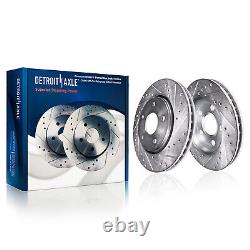 Front Drilled Rotors Brake Pads Rear Drums Shoes Kit for 2009-10 G5 Chevy Cobalt