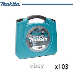 Genuine Makita Mechanic Multi Hand Tool Kit Box & Driver Drill Bit Set 103 PCS