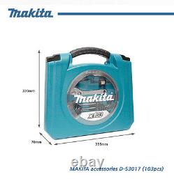Genuine Makita Mechanic Multi Hand Tool Kit Box & Driver Drill Bit Set 103 PCS